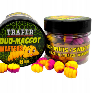 przynęta traper duo maggot wafters 8mm 25g orzech tygrysi / kukurydza
