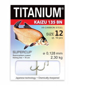 haczyki z przyponem leszcz hak nr 12 robinson titanium kaizu 135 bn 10 szt.
