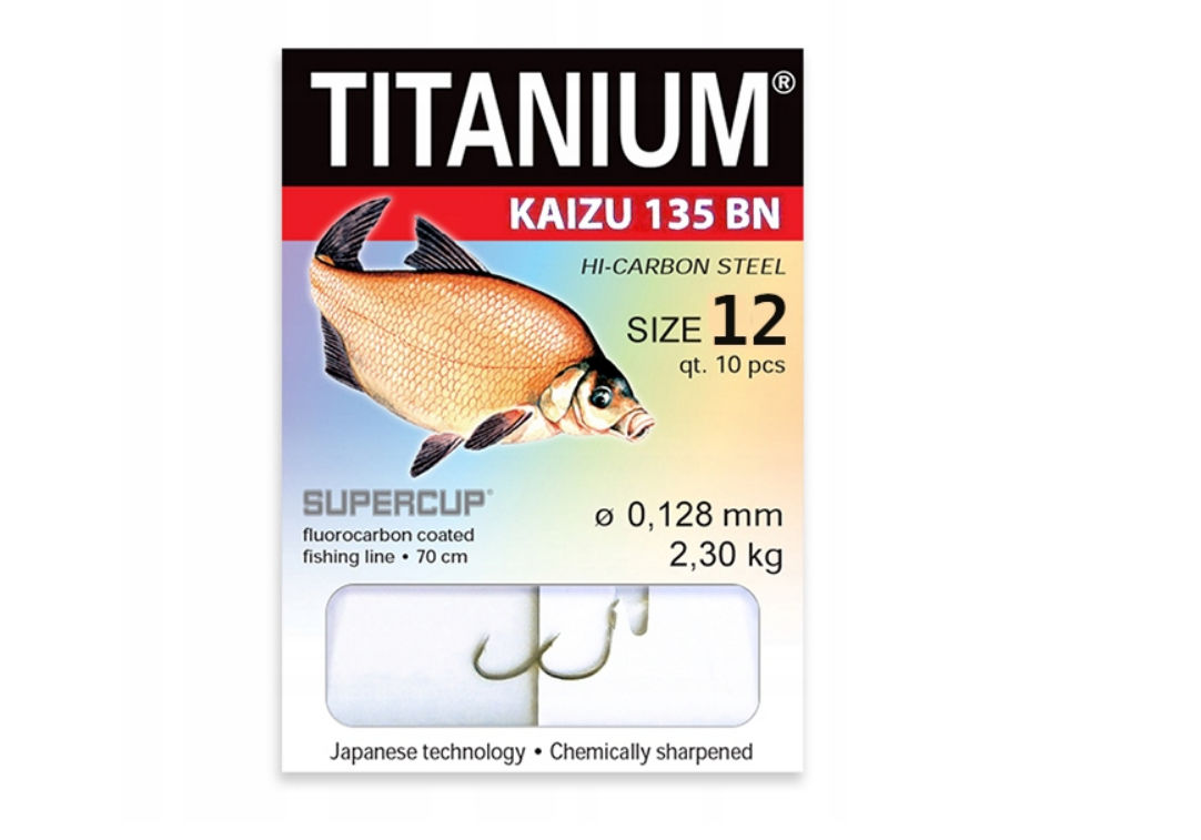 haczyki z przyponem leszcz hak nr 12 robinson titanium kaizu 135 bn 10 szt. haczyki z przyponem leszcz hak nr 12 robinson titanium kaizu 135 bn 10 szt.
