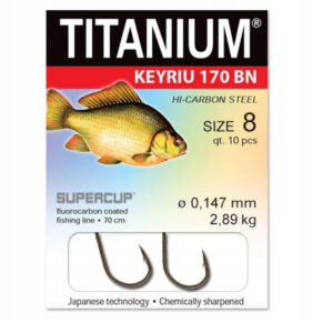 haczyki z przyponem karaś hak nr 8 robinson titanium keiryu 170 bn 10 szt.