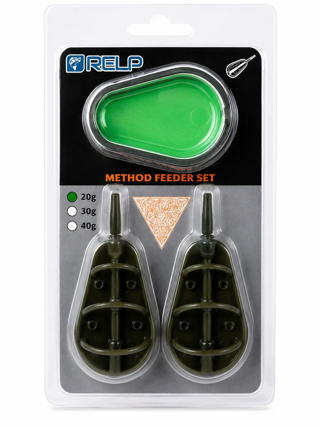 zestaw method feeder relp 2x koszyk zanętowy 20 g + foremka zestaw method feeder relp 2x koszyk zanętowy 20 g + foremka