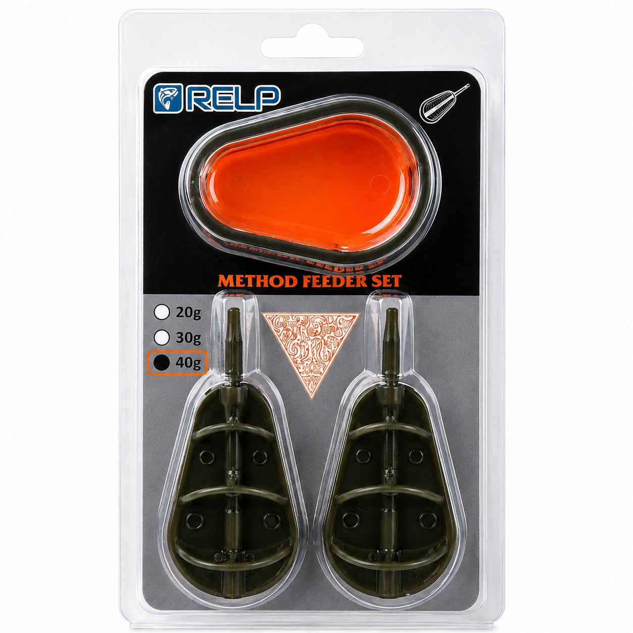zestaw method feeder relp 2x koszyk zanętowy 40 g + foremka zestaw method feeder relp 2x koszyk zanętowy 40 g + foremka