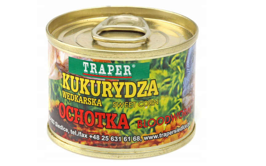kukurydza wędkarska traper puszka 70g ochotka bloodworm kukurydza wędkarska traper puszka 70g ochotka bloodworm