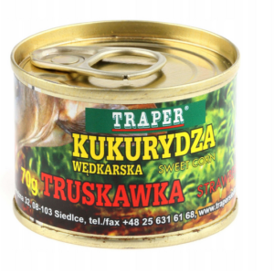 kukurydza wędkarska traper puszka 70g truskawka strawberry