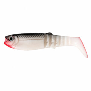 przynęta gumowa cannibal 10cm cb10 cbr czarno biało czerwona