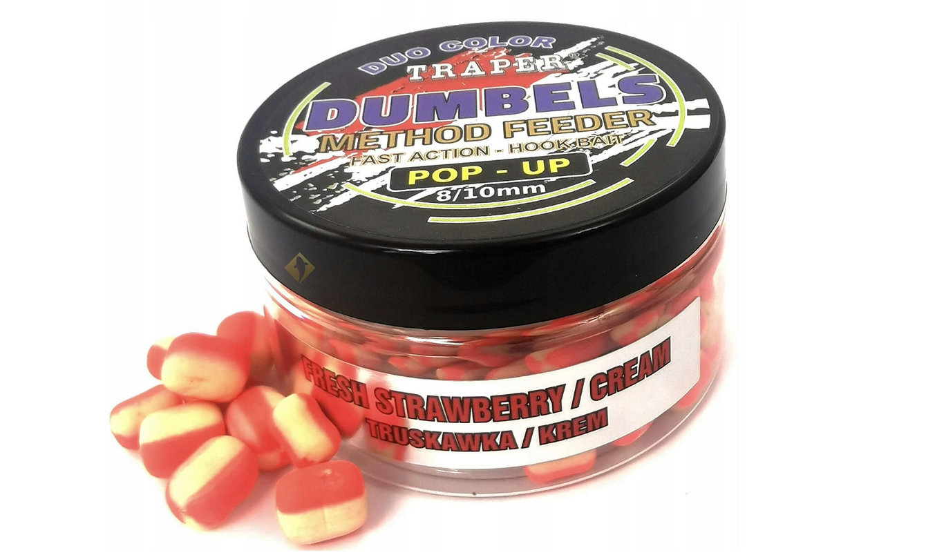 dumbels traper pop up truskawka krem 8/10mm 30g przynęta method feeder dumbels traper pop up truskawka krem 8/10mm 30g przynęta method feeder