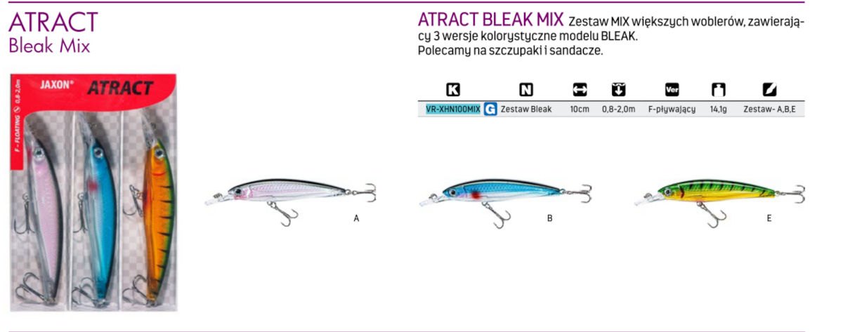 zestaw woblery pływające jaxon atract xhn 10 cm 14,1 g 0,8–2 m 3 szt. zestaw woblery pływające jaxon atract xhn 10 cm 14,1 g 0,8–2 m 3 szt.