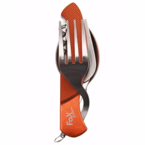 niezbędnik turystyczny mfh fox outdoor 6w1 red – sztućce i otwieracz